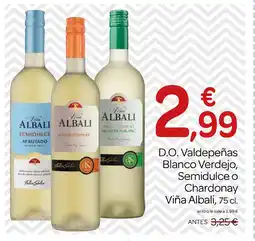Supermercados El Jamón VIÑA ALBALI D.O. Valdepeñas Blanco Verdejo, Semidulce o Chardonay oferta