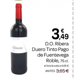 Supermercados El Jamón D.O. Ribera Duero Tinto Pago de Fuentevega Roble oferta