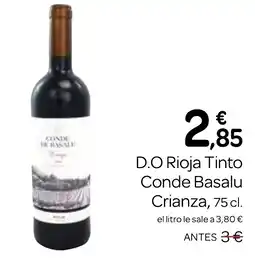 Supermercados El Jamón D.O Rioja Tinto Conde Basalu Crianza oferta