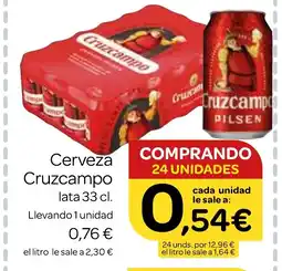 Supermercados El Jamón CRUZCAMPO Cerveza oferta