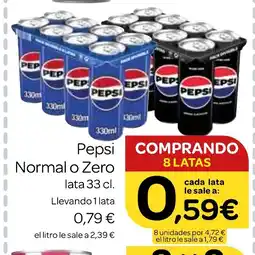 Supermercados El Jamón PEPSI Normal o Zero oferta