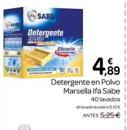 Supermercados El Jamón IFA SABE Detergente en Polvo Marsella oferta