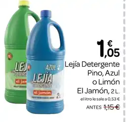 Supermercados El Jamón EL JAMÓN Lejía Detergente Pino, Azul o Limón oferta