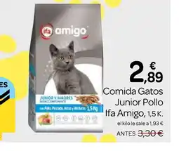 Supermercados El Jamón IFA AMIGO Comida Gatos Junior Pollo oferta