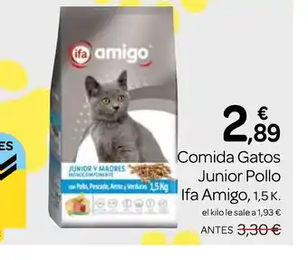 Supermercados El Jamón IFA AMIGO Comida Gatos Junior Pollo oferta