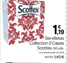 Supermercados El Jamón SCOTTEX Servilletas Collection 2 Capas oferta