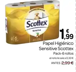 Supermercados El Jamón SCOTTEX Papel Higiénico Sensitive oferta
