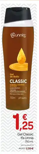 Supermercados El Jamón IFA UNNIA Gel Classic oferta