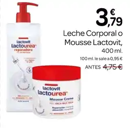 Supermercados El Jamón LACTOVIT Leche Corporal o Mousse oferta