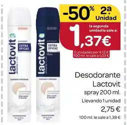 Supermercados El Jamón LACTOVIT Desodorante oferta