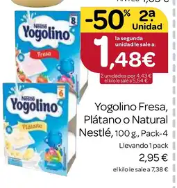 Supermercados El Jamón YOGOLINO Fresa, Plátano o Natural Nestlé oferta