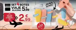 Supermercados El Jamón Set 4 botes viaje silicona oferta