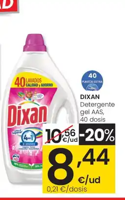 Eroski DIXAN Detergente gel AAS, 40 dosis oferta
