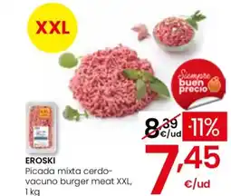 Eroski EROSKI Picada mixta cerdo- vacuno burger meat XXL oferta