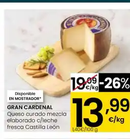 Eroski GRAN CARDENAL Queso curado mezcla elaborado c/leche fresca Castilla León oferta