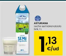 Eroski ASTURIANA Leche semidesnatada brik oferta