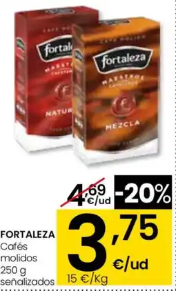 Eroski FORTALEZA Cafés molidos 250 g señalizados oferta