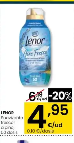 Eroski LENOR Suavizante frescor alpino, 50 dosis oferta