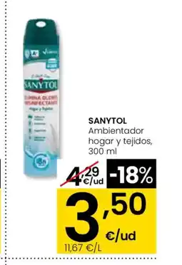 Eroski SANYTOL Ambientador hogar y tejidos oferta