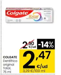 Eroski COLGATE Dentifrico original Total oferta