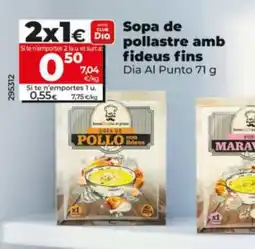 Dia DIA AL PUNTO Sopa de pollastre amb fideus fins oferta