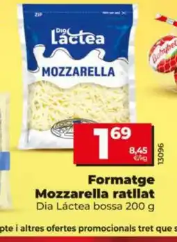 Dia DIA LÁCTEA Formatge Mozzarella ratllat oferta