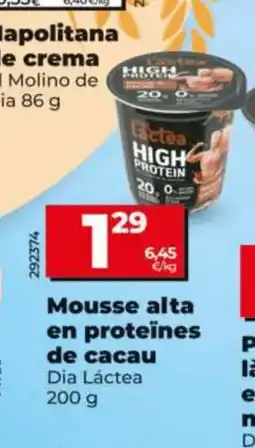 Dia DIA LÁCTEA Mousse alta en proteïnes de cacau oferta
