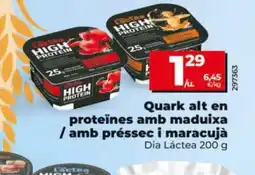 Dia DIA LÁCTEA Quark alt en proteïnes amb maduixa / amb préssec i maracujá oferta