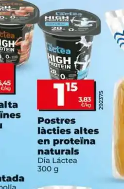 Dia DIA LÁCTEA Postres làcties altes en proteïna naturals oferta