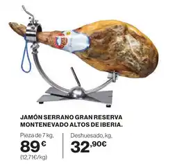 Supercor Jamón serrano gran reserva montenevado altos de iberia. oferta