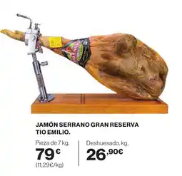 Supercor Jamón serrano gran reserva tio emilio. oferta