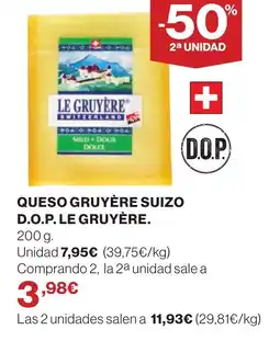 Supercor LE GRUYÈRE Queso gruyère suizo d.o.p. oferta