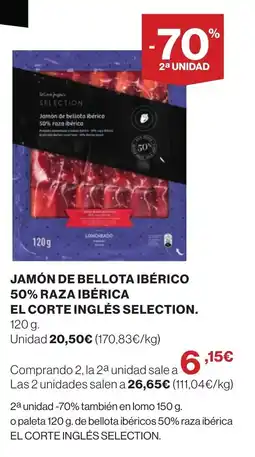 Supercor Jamón de bellota ibérico 50% raza ibérica el corte inglés selection oferta