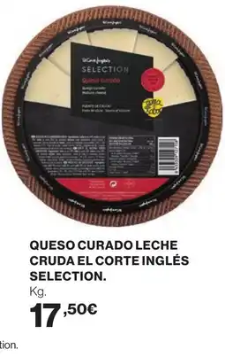 Supercor Queso curado leche cruda el corte inglés selection. oferta