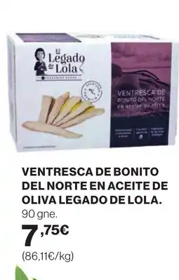 Supercor Ventresca de bonito del norte en aceite de oliva legado de lola oferta