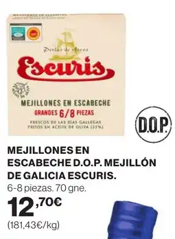 Supercor Mejillones en escabeche d.o.p. mejillón de galicia escuris oferta