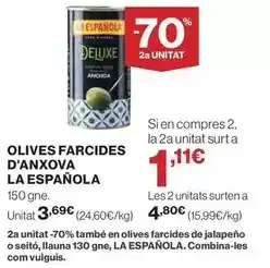 Hipercor La española - olives farcides d'anxova oferta