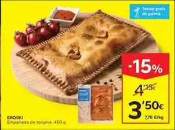 Caprabo Eroski - empanada de tonyina oferta