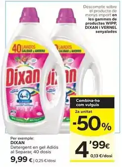 Caprabo Dixan - detergente en gel adios al separar, 40 dosis oferta