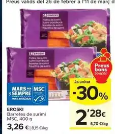 Caprabo Eroski - barretes de surimi msc oferta