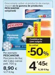 Caprabo Pescanova - porcions de lluç del cabo sense pell oferta
