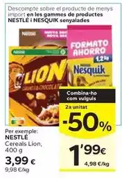 Caprabo Nestlé - cereals lion oferta