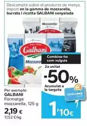 Caprabo Galbani - formatge mozzarella oferta