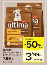Caprabo Ultima - menjar per a gos petit adult oferta