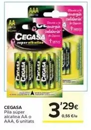 Caprabo Cegasa - pila súper alcalina aa o aaa oferta