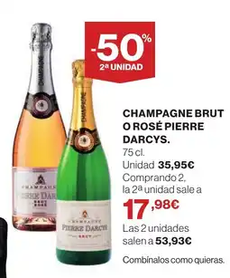 Supercor Champagne brut o rosé pierre darcys oferta