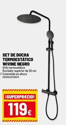 Brico Depôt Set de ducha termoestático wivine negro oferta