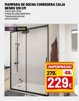 Brico Depôt Mampara de ducha corredera calia negro 120 cm oferta