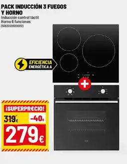 Brico Depôt Pack inducción 3 fuegos y horno oferta