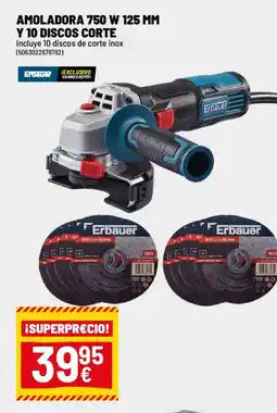 Brico Depôt Amoladora 750 w 125 mm y 10 discos corte oferta